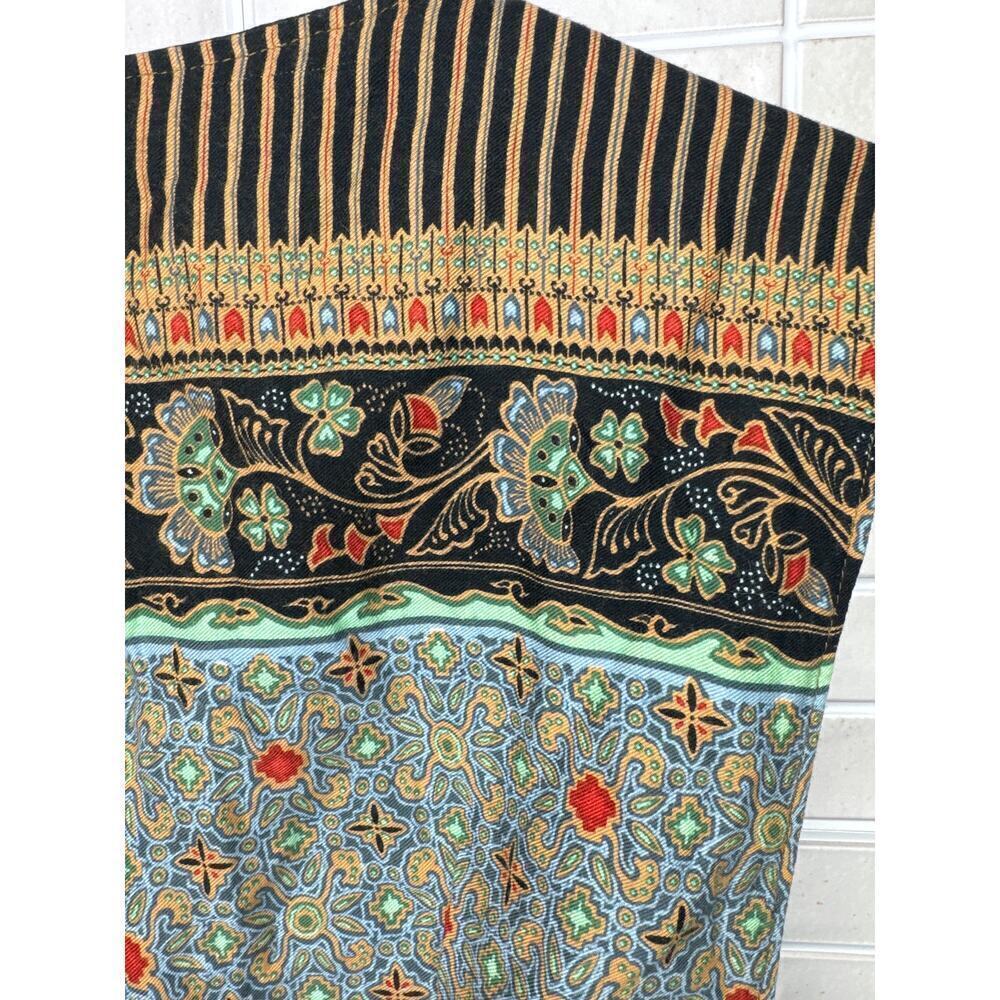 Vintage Webebop Patchwork Vest Rayon Boho Artsy Multi-Pattern 2 Button Size XS/S - Picture 4 of 6